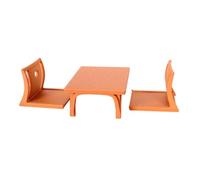 Generic Miniature Japanese Dollhouse Furniture Set Table Chairs Low Table Floor Chairs Fold Flat Seating Solid Molded Look, B-style Japanese Low Square Table And Chairs 3-Piece Set