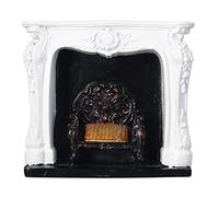 Generic Miniature LED Fireplace Portable Simple Switch Control Resin Material 1:12 Dollhouse Decoration for Dollhouse Enthusiasts