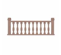 Generic Miniature Model Fence Railings Set With 3D Detail And Customizable Surface For Personalized Miniature Layouts suitable for architectural models fairy, Brown, Faux Wood Balustrade