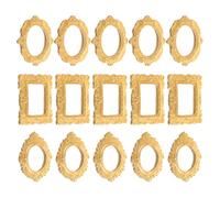 Generic Miniature Photo Frame Set 15Pcs Resin for DIY Crafts and Micro-Landscape Decoration Versatile Styles for Dollhouse and Model Making