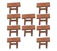 Generic Miniature Retro Wooden Stool 10pcs Set for Dollhouse Decoration and Mini Model Enthusiasts for 1/12 1/6 Scale Doll House Scenes