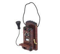 Generic Miniature Vintage Wall Mount Phone Dollhouse Wall Phone Decorative Design for Dollhouse Dining Rooms Birch Wood 1in X 0.9in X 2in