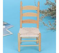 Generic Miniature Wooden Vintage Chair Skillfully Furnished for 1:12 Dolls Nice Decoration and Accessory for Dollhouse Study (Wood Color)