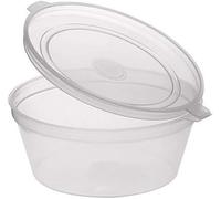 Generic Minimalist 50-Pack Clear Round 1 Oz Leakproof Plastic Food Containers With Lids, Dishwasher, Microwave, Freezer Safe, Stackable, Durable, Take-Out, Flip Top, Round, 1 Oz