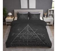 Generic Minimalist Duvet Cover Sets Queen Size 102" x 87" Black White Bedding Set 3 Pcs Soft Microfiber Blackboard Equation Mathematics Bedding Quilt Cover with Zipper Closure & Pillowcases