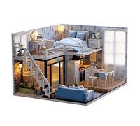 Generic Miure Dollhouse in Wood 30 × 24 × 7 Do-it-yourself Dollhouse Sweet Miniature House Toy Kit with Music Castle in the Sky