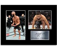Generic MMA Fighter Khamzat Chimaev A4 Printed Signed Autograph Photo Display Mount Poster for Fans and Supporters