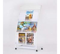 Generic Mobile Bookshelf on Wheels A4 Magazine Display Stand - Magazine Rack Floor Stand File Magazine Holder Leaflet Holder Books Stand Newspapers Holder Display Shelf