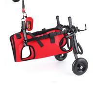 Generic Mobility Dog Support Harness Rear Body Lift Assistance Cart Adjustable Supportive Frame Shock Absorbing Wheels Suitable for Pet Rehabilitation Family Outings, Red, XS