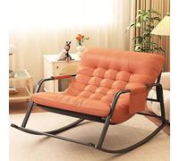 Generic Modern Double Indoor Rocking Chair with Cushion - Breathable Bedroom Sofa Lounger, Outdoor Garden Recliner with Armrests, Zero Gravity Camping Ergonomic Chair
