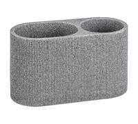 Generic Modern Ribbed Toothbrush Holder - Grey, 13.5 x 7.9 x 9.8 cm, Freestanding Plastic Stand, Adult, Bathroom Accessories