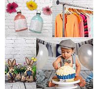 Generic Modern White Brick Wall Photography Backdrop Durable Wooden Floor Photo Studio Prop for Festival Party Television 1.6x2.3yd