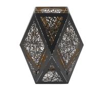 generic Modern Wrought Iron Hollow Lampshade for E26/E27 Bulb,Polygonal Metal Pendant Light Cover Creates Artistic Shadow for Bedroom Living Room Decor