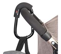 Generic Mommy Hook Foam Grip Stroller Hanger Quick Connection for Diaper Bag Easy to Use Aluminum Black 1pc for Traveling with Baby