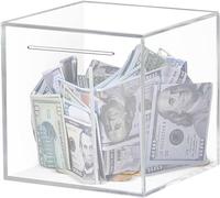 Generic Money Saving Box Unopenable Transparent Piggy Jar Square Acrylic Money Box Coin Savings Money Piggy Bank Jar Box Saving Bank Jar For Cash Bills Year Gifts Boys And Girls