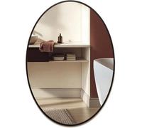 Generic Mood Premium Oval Bathroom Mirror Black Framed Wall Mounted, Frame Modern & Stylish (50Cm X 40Cm)