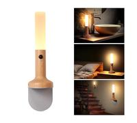 Generic Motion Sensor Night Lights Gen 2, Magnet Body Sensor Light, Rechargeable LED Light Portable Stairway, Wooden Wall Sconce Decor Battery Powered Cabinet Lights (Beech)