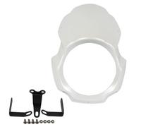 Generic Motorcycle Cover Headlight Cowl Fairing Guard With Mounting Brackets And Hardware For Aerodynamic Protection And Clean Integration Suitable For Street, White
