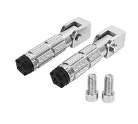 Generic Motorcycle Foot Pegs Foldable Antislip Heavy Duty Aluminium Alloy Foot Rests for Bikes ATV UTV Go Kart with M8 Mounting 2Pcs (Silver)