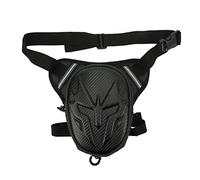 Generic Motorcycle Leg Bag Stylish and Lightweight Drop Leg Pouch for Outdoor Riding and Cycling, Water Resistant PVC, Adjustable Thigh and Waist Straps, Includes 1 Unit (Carbon Fiber Style)