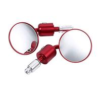 Generic Motorcycle Rear View Mirrors Adjustable Angle Housing Sturdy Structure Fit for Better Visibility on Day and Night (Red)