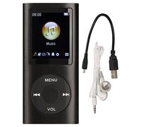 Generic MP3 Player, Portable Music Player with Lossless Sound Quality 1.8 Inch LCD Screen, Supports MP3 WMA FLAC APE, with 64GB Memory Capacity, for Long Playtime up to 8 Hours (Black)