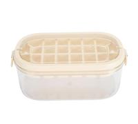 Generic Multi-Functional Ice Cubes Tray with Lid Bin and Scoop - Large Capacity 54 Grids Ice Maker for Freezer (Beige (Soft Bottom Type))