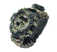 Generic Multi Functional Survival Watch, Compass Whistle Paracord Bracelet Kit, For Camping, Hiking, Climbing, Multi Functional Survival Watch (Autumn leaves)