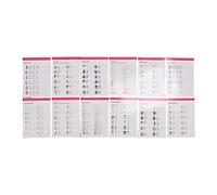 Generic Multi Nail Shapes Nail Training Mat Washable Reusable 12 Modes Art Practice Sheet for Artist, Durable Paper Material