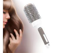 Generic Multi-Size Ceramic Iron Round Comb with Non-Slip Grip for Hair Styling and Resilience Enhancement Suitable for Barbers and Hairdressers in 19mm, 25mm, 32mm, 45mm, 53mm Options (53#)