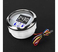 Generic Multifunction Gauge, Boat Gauges 316 Stainless Steel ABS PC Boat Speedometer Easy Installation for Construction Machinery, Mining Machines, Excavators (White)