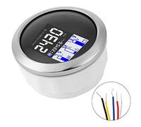 Generic Multifunction Gauge, Boat Gauges 316 Stainless Steel ABS PC Boat Speedometer Easy Installation for Construction Machinery, Mining Machines, Excavators (Black)