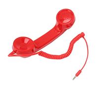 Generic Multifunction Retro Phone Handset Anti-Radiation Handheld Cell Phone Receiver for Mobile Phones Computers, Compatible with Various Smartphones, Sound Quality, Ideal for Elderly (Red)