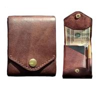 Generic Multifunctional Compact Wallet, Brown Leather, Modern Style, Unisex Adults, Everyday Carry, Slim, Full Grain, Pen Holder, Wallet