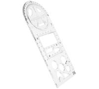 Generic Multifunctional Plastic Geometry Drawing Ruler, Rotatable Protractor and Measuring Template, Drafting Tool for Students' Office and Design Work