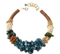 Generic Multilayer Multicolor Resin Neckchain Electroplated Boho Necklace with Adjustable Circumference Fashion Layered Choker for Women Daily/Party/Vacation Wear