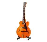 Generic Music Themed Wooden Mini Guitar Figurine Guitar Shaped Decorative Display Piece, Compact, for Vehicle Interior, Orange, 18CM