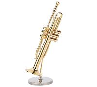 Generic Musical Instrument Model Trompeta Miniatura Trumpet Musical Craft Decorated Collection Instrument Ornaments Decorative Music Recital Trumpet/Horn Architecture Kits