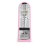 Generic Musical Metronome Mechanical Timing Tool Compact Upright Structure Metal Spring Feature with Front Winding Mechanism Suitable for Instrument Training Music Instruction, Pink