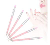 Generic Nail Art Dual-ended Magnetic Gel Pen Set for Longlasting Sparkle Nail Tips, for Professional Use or Home Use - 5pcs Pink/blue 6.1 X 2.0 X 0.4" Double-headed Dotting Pen for Design (Pink)