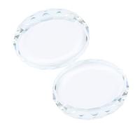 Generic Nail Art Palettes Durable Glass Mixing Pallet for False Eyelash Glue Hold, for Professional Nail Salon and Home Use, 2PCS Mini Manicure Palettes