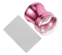 Generic Nail Art Stamper Multi-functional Silicone Head with Aluminum Alloy Handle Practical Manicure Scraper Tool for Those Who like Nail Art Random Color
