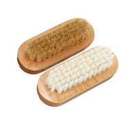 Generic Nail Brush for Manicure and Nail Art Care 2pcs Double-sided Wooden with Synthetic Bristles, Eco-friendly Finger Brush for Cleaning Dirt under Fingernails Random Color