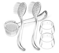Generic Nail Cleaning Brush Set Heavy Duty Hand Tool with Long Handle and Cover 3pcs Dense Bristle Plastic Scrubber for Effective Exfoliation for Fingernail and Toenail Care