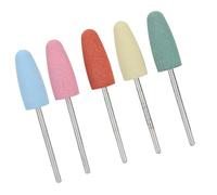 Generic Nail Drill Bits, Nail Drill Bit Cuticle Silicone Rubber + Stainless Steel 5pcs Polishing Burr Manicure for Processing and Polishing, Glass, Plastic (171)