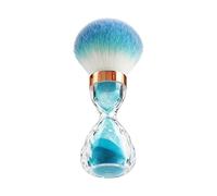 Generic Nail Dust Brush Soft Ergonomic Hourglass Shape for Manicure and Nail Art Tools Large Fiber Hair Portable 1 Piece (Blue)