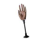 Generic Nail Practice Hand Flexible Silicone Training Model Fake Mannequin Hand Soft Fingers Suction Cup Base Suitable for Manicure Student Salon Trainee Nail, Dark Skin Color