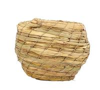 Generic Natural Grass Birdhouse Hand Woven Hut for Parakeets Sparrows Comfortable Resting Place 5.5x4.5in