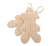 Generic Natural Loofah Bath Scrubber 2pcs Bear Shaped Exfoliating Shower Sponge Soap Sponge for Boys and Girls Adults Dead Skin Remover Body Wash Scrub Accessories for Shower
