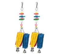 Generic Natural Loofah Parrots and Chickens Chewing Toy Set for Fun Play and Anxiety Reduction - 2 X Hanging Pet Supplies for Birds and Chickens - Promotes Physical and Mental Health